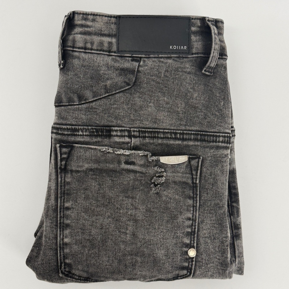 Kollar 203 Rockstars Old School Grey Acid Wash‎ Skinny Jeans Mens 32 Distressed